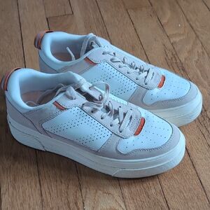 Le Tigre Midtown Platform Sneakers Bright White/Burnt Orange/Tapioca. Sz 9